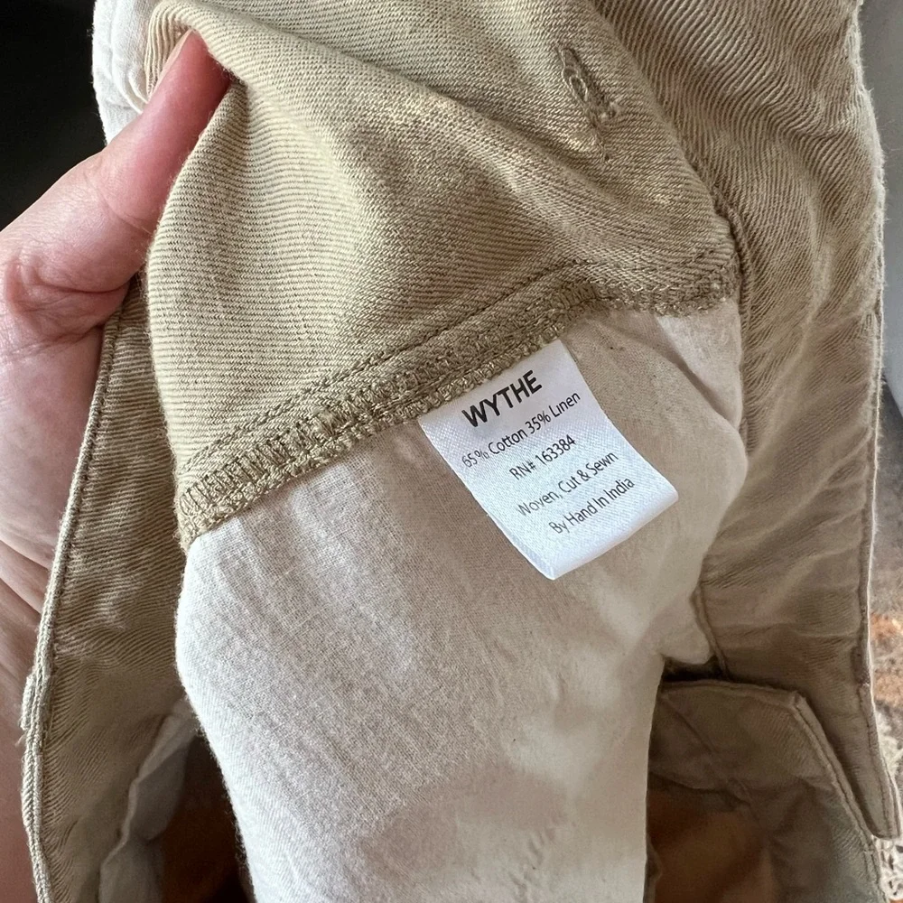 Wythe flat front cotton linen twill chino